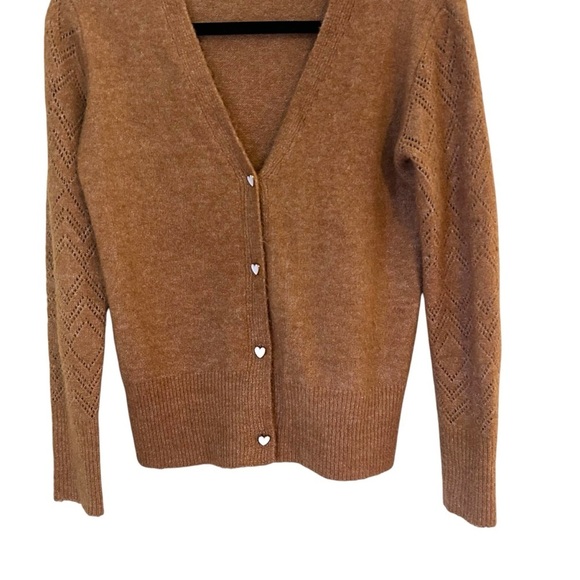 Molly Bracken V-Neck Cardigan with Heart Buttons- Size Small- Valentines Sweater - Picture 5 of 10